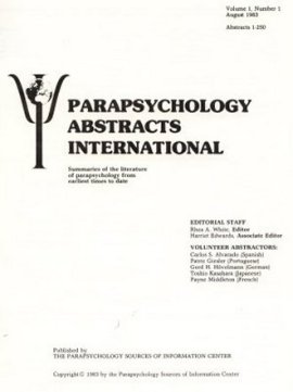 First Issue of Parapsychology Abstracts International edited by Rhea White